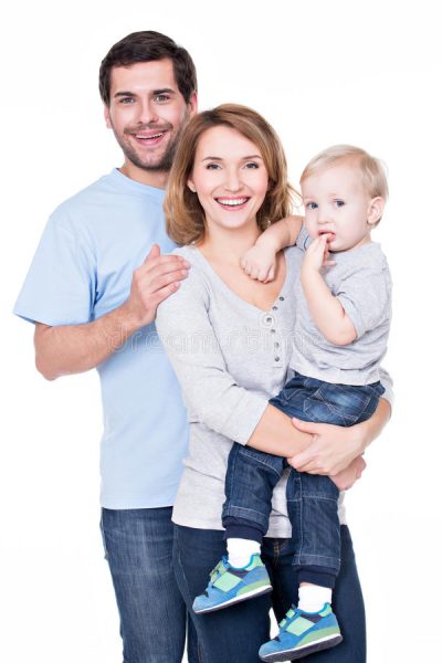 portrait-happy-family-little-baby-standing-white-background-38945303